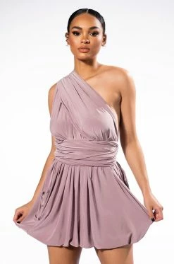 ABOUT TIME SLEEVELESS BUBBLE MULTI WAY MINI DRESS 17 ABOUT TIME SLEEVELESS BUBBLE MULTI WAY MINI DRESS -AKIRA Sales Shop about time sleeveless bubble multi way mini dress mauve 4 4