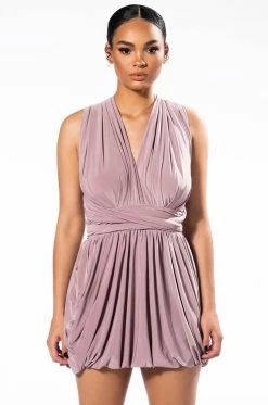 ABOUT TIME SLEEVELESS BUBBLE MULTI WAY MINI DRESS 21 ABOUT TIME SLEEVELESS BUBBLE MULTI WAY MINI DRESS -AKIRA Sales Shop about time sleeveless bubble multi way mini dress mauve 8 8