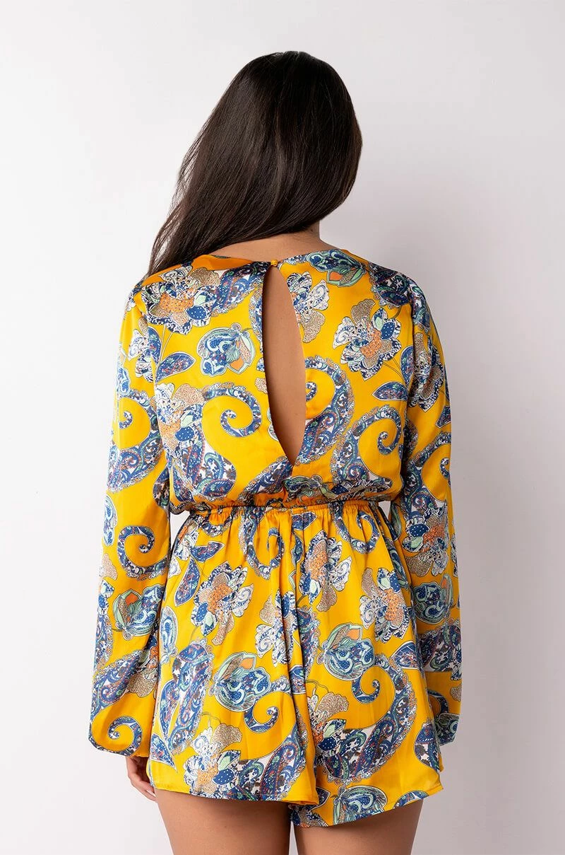 ADMIT IT LONG SLEEVE PRINTED ROMPER WITH CUT OUT 7 ADMIT IT LONG SLEEVE PRINTED ROMPER WITH CUT OUT - Image 5