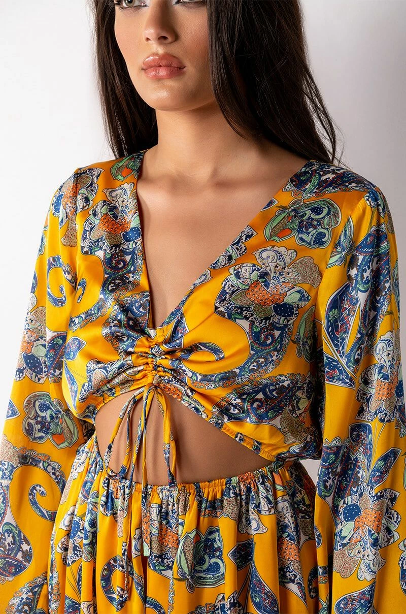 ADMIT IT LONG SLEEVE PRINTED ROMPER WITH CUT OUT 8 ADMIT IT LONG SLEEVE PRINTED ROMPER WITH CUT OUT - Image 6