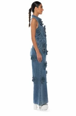 AFTER THE STORM FLORAL DENIM JUMPSUIT 11 AFTER THE STORM FLORAL DENIM JUMPSUIT -AKIRA Sales Shop after the storm floral denim jumpsuit denim 4 4
