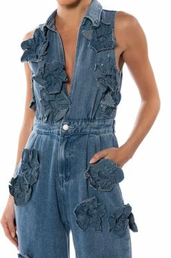 AFTER THE STORM FLORAL DENIM JUMPSUIT 13 AFTER THE STORM FLORAL DENIM JUMPSUIT -AKIRA Sales Shop after the storm floral denim jumpsuit denim 6 6