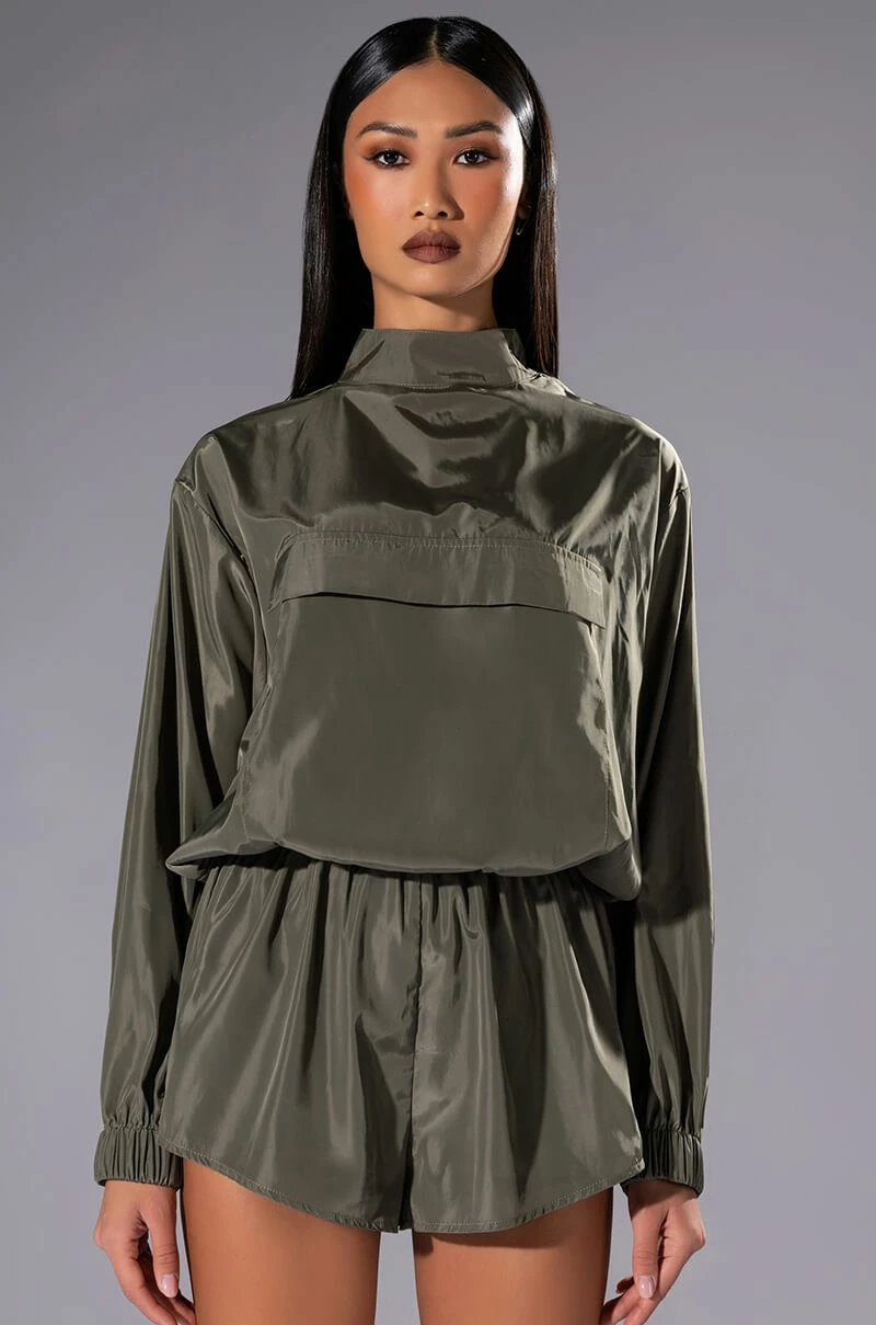 ALL DAY ERRANDS LIGHTWEIGHT ROMPER IN OLIVE 3 ALL DAY ERRANDS LIGHTWEIGHT ROMPER IN OLIVE