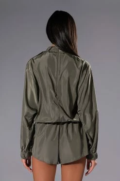 ALL DAY ERRANDS LIGHTWEIGHT ROMPER IN OLIVE 11 ALL DAY ERRANDS LIGHTWEIGHT ROMPER IN OLIVE -AKIRA Sales Shop all day errands lightweight romper in olive olive 4 4