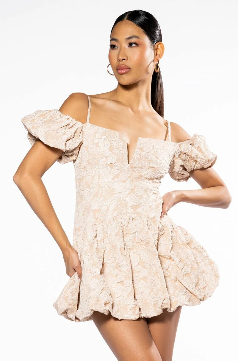 AURORA OFF SHOULDER BUBBLE MINI DRESS 4 AURORA OFF SHOULDER BUBBLE MINI DRESS - Image 2