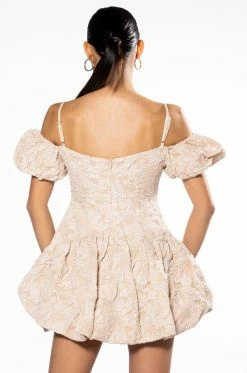AURORA OFF SHOULDER BUBBLE MINI DRESS 14 AURORA OFF SHOULDER BUBBLE MINI DRESS -AKIRA Sales Shop aurora off shoulder bubble mini dress cream 6 6