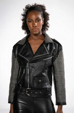 AZALEA WANG AFTER DARK OVERSIZED MOTO JACKET