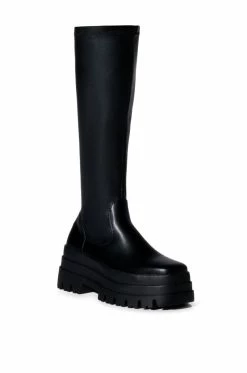 AZALEA WANG ARETHA STRETCH BOOT WITH 4 WAY STRETCH IN BLACK -AKIRA Sales Shop azalea wang aretha stretch boot in black black 3 3