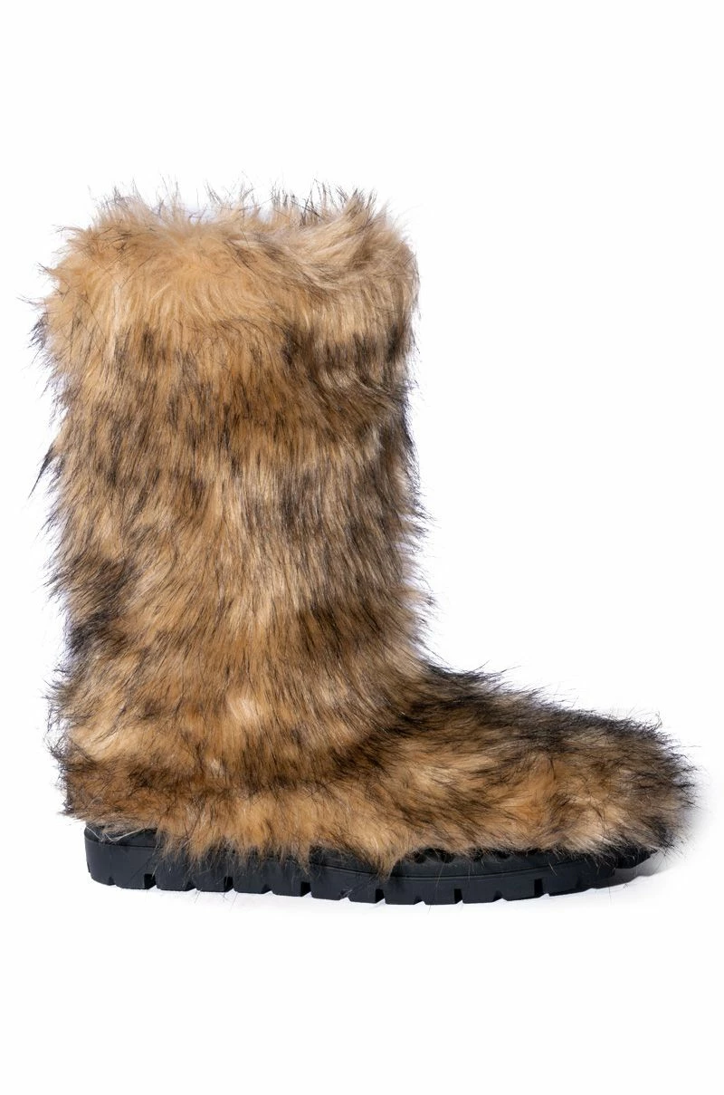 AZALEA WANG ASPEN FURRY BROWN MULTI BOOTIE - Image 2