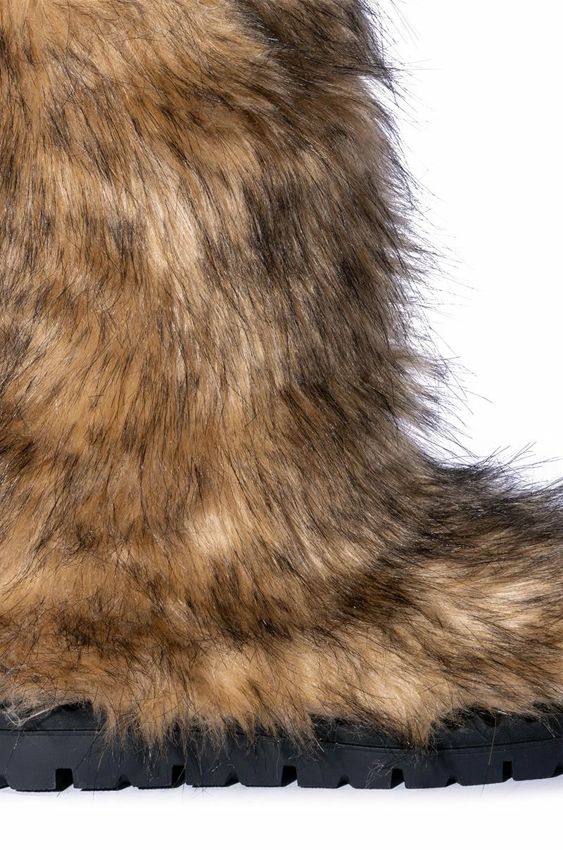 AZALEA WANG ASPEN FURRY BROWN MULTI BOOTIE - Image 5