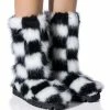 AZALEA WANG ASPEN FURRY CHECKERBOARD BOOTIE IN BLACKWHITE 1 AZALEA WANG ASPEN FURRY CHECKERBOARD BOOTIE IN BLACKWHITE -AKIRA Sales Shop azalea wang aspen furry checkerboard bootie in blackwhite black white 1 1