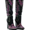 AZALEA WANG BILLINGS EMBELLISHED WESTERN BOOT IN BLACK