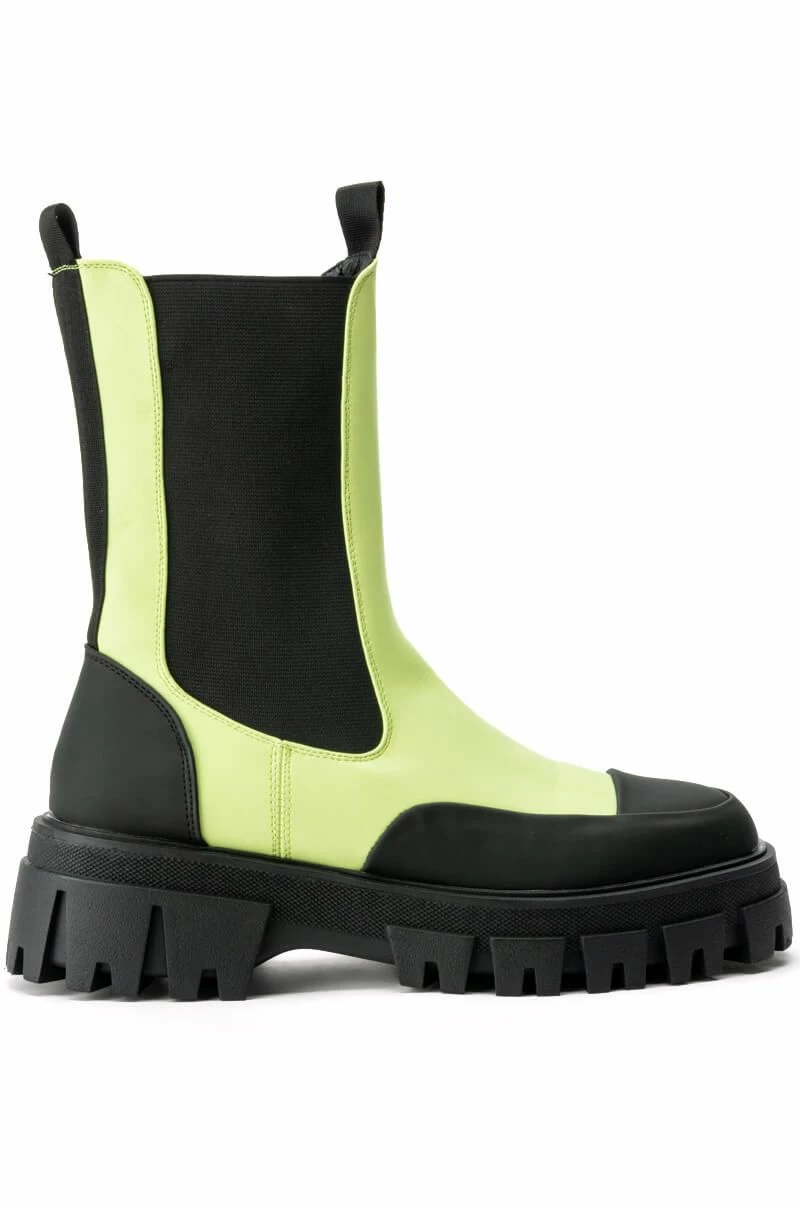 AZALEA WANG CRAZY LIKE ME FLATFORM BOOTIE IN LIME - Image 2