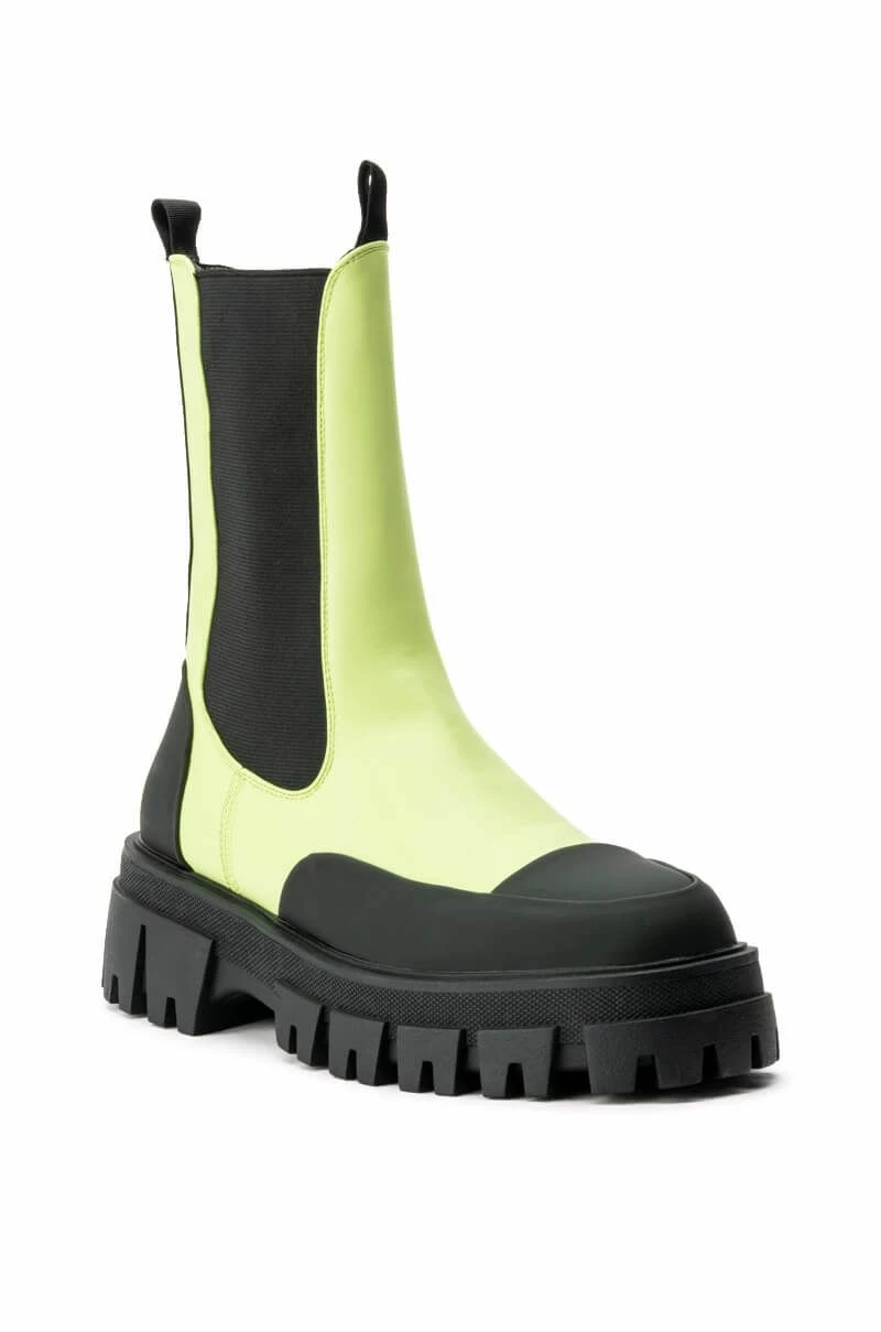 AZALEA WANG CRAZY LIKE ME FLATFORM BOOTIE IN LIME - Image 3