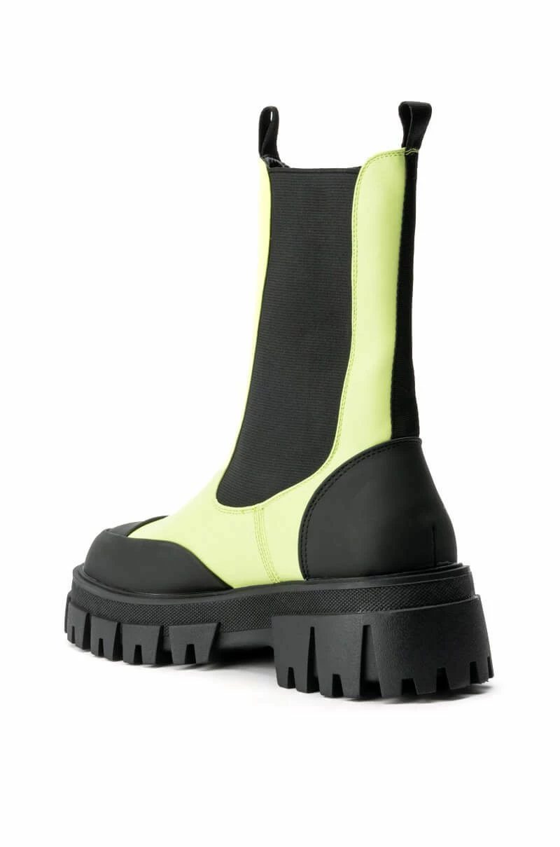 AZALEA WANG CRAZY LIKE ME FLATFORM BOOTIE IN LIME - Image 4