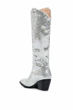 AZALEA WANG DRIVEN RHINESTONE WESTERN BOOT IN SILVER -AKIRA Sales Shop azalea wang driven rhinestone western boot in silver silver 4 4
