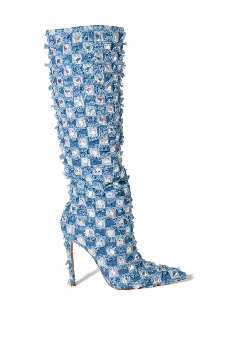 AZALEA WANG EVE DISTRESSED DENIM BOOT - Image 2