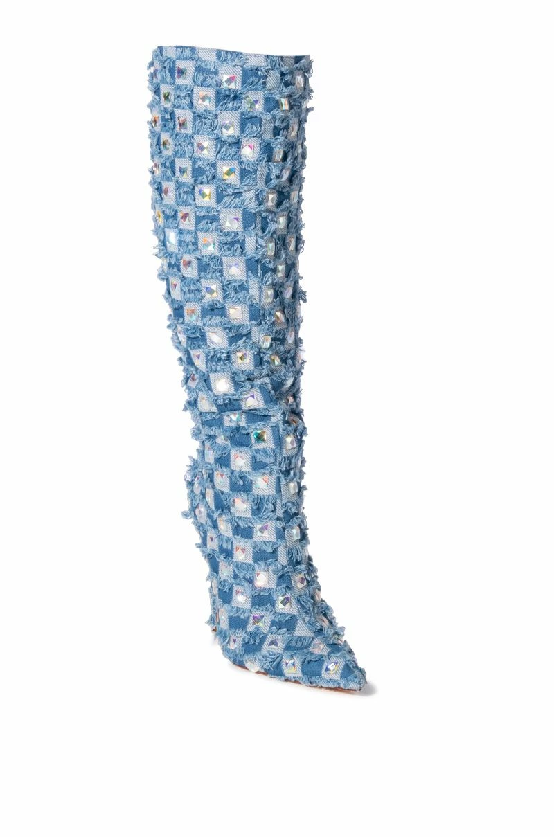 AZALEA WANG EVE DISTRESSED DENIM BOOT - Image 3