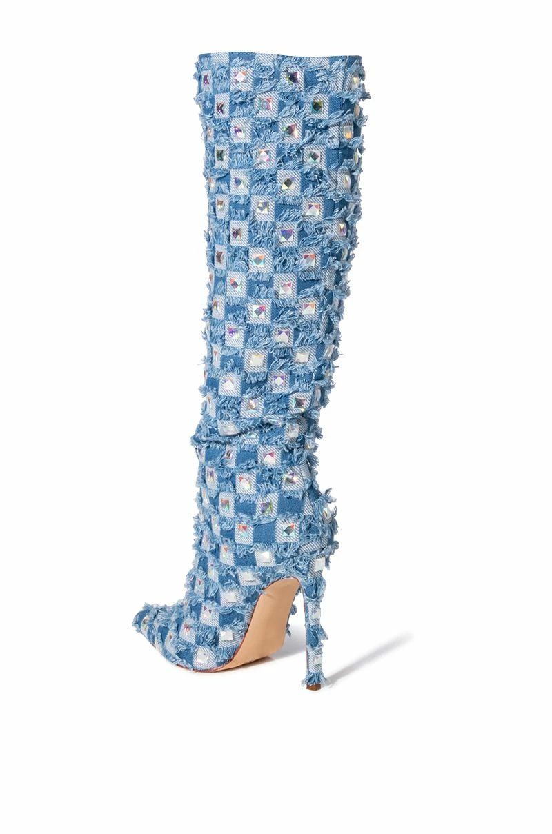 AZALEA WANG EVE DISTRESSED DENIM BOOT - Image 4