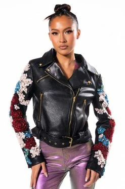 AZALEA WANG EVERY ROSE HAS A THORN MOTO JACKET