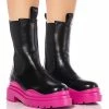 AZALEA WANG GHOSTED FLATFORM CHELSEA BOOT IN FUCHSIA