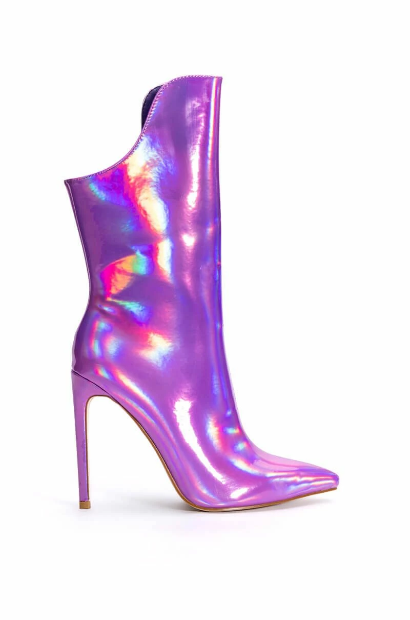 AZALEA WANG HALO HOLOGRAPHIC STILETTO BOOTIE IN PURPLE 6 AZALEA WANG HALO HOLOGRAPHIC STILETTO BOOTIE IN PURPLE - Image 4