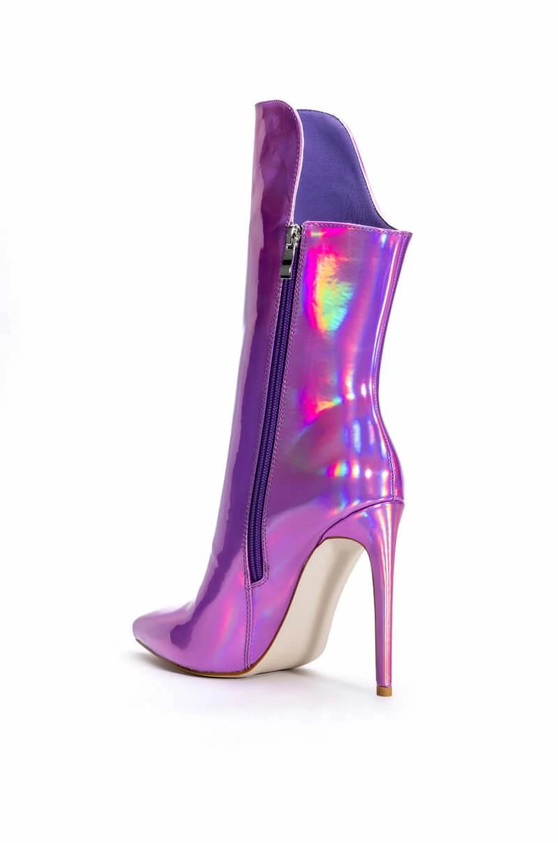 AZALEA WANG HALO HOLOGRAPHIC STILETTO BOOTIE IN PURPLE 8 AZALEA WANG HALO HOLOGRAPHIC STILETTO BOOTIE IN PURPLE - Image 6