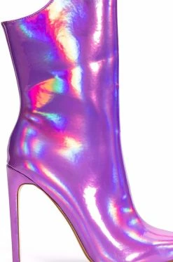 AZALEA WANG HALO HOLOGRAPHIC STILETTO BOOTIE IN PURPLE 15 AZALEA WANG HALO HOLOGRAPHIC STILETTO BOOTIE IN PURPLE -AKIRA Sales Shop azalea wang halo holographic stiletto bootie in purple purple 5 5