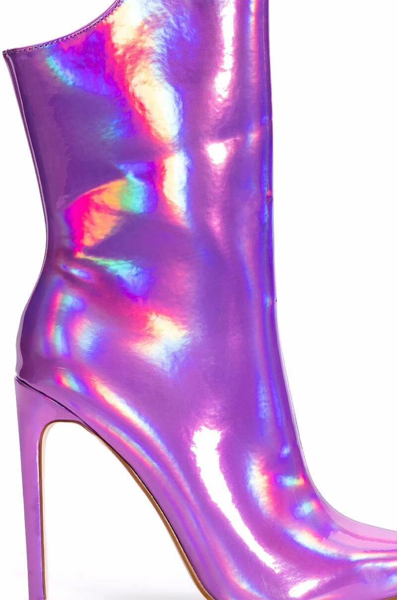 AZALEA WANG HALO HOLOGRAPHIC STILETTO BOOTIE IN PURPLE 9 AZALEA WANG HALO HOLOGRAPHIC STILETTO BOOTIE IN PURPLE - Image 7