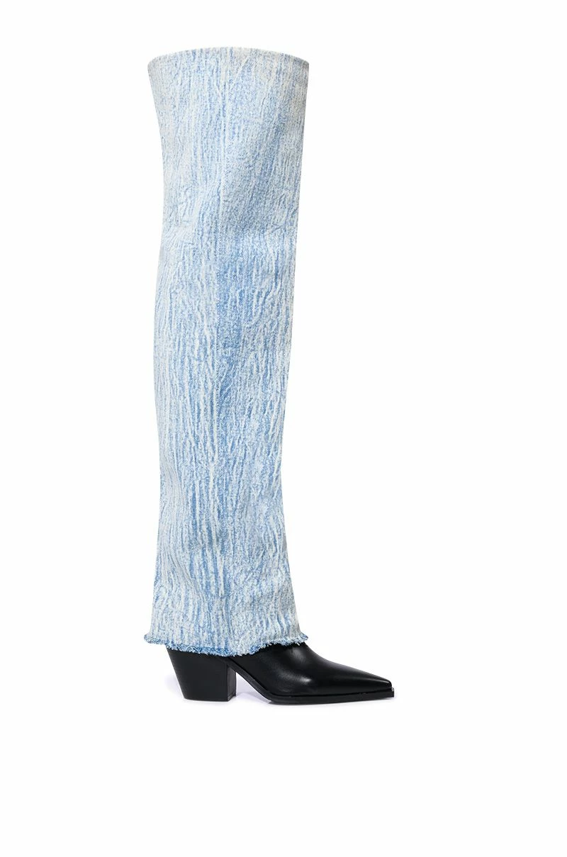 AZALEA WANG HEARD ABOUT YOU DENIM FOLD OVER BOOT - Image 2