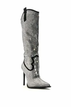 AZALEA WANG HEIDEMARIE WESTERN RHINESTONE STILETTO BOOT IN SILVER 9 AZALEA WANG HEIDEMARIE WESTERN RHINESTONE STILETTO BOOT IN SILVER -AKIRA Sales Shop azalea wang heidemarie western rhinestone stiletto boot in silver silver 3 3