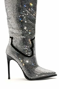 AZALEA WANG HEIDEMARIE WESTERN RHINESTONE STILETTO BOOT IN SILVER 11 AZALEA WANG HEIDEMARIE WESTERN RHINESTONE STILETTO BOOT IN SILVER -AKIRA Sales Shop azalea wang heidemarie western rhinestone stiletto boot in silver silver 5 5