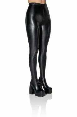 AZALEA WANG I'M A STAR CHUNKY HEEL PANT BOOT IN BLACK PU