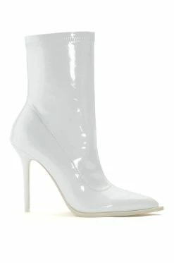 AZALEA WANG ISABELLA PATENT BOOTIE IN WHITE