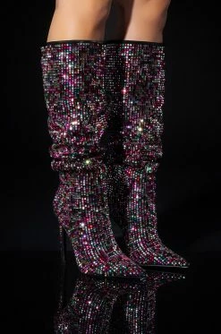 AZALEA WANG IZZY EMBELLISHED BOOT IN MULTI -AKIRA Sales Shop azalea wang izzy embellished boot in multi multi 1 1 c1