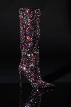 AZALEA WANG IZZY EMBELLISHED BOOT IN MULTI -AKIRA Sales Shop azalea wang izzy embellished boot in multi multi 2 2 c1