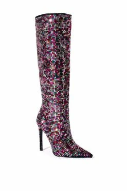 AZALEA WANG IZZY EMBELLISHED BOOT IN MULTI -AKIRA Sales Shop azalea wang izzy embellished boot in multi multi 3 3