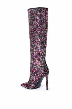 AZALEA WANG IZZY EMBELLISHED BOOT IN MULTI -AKIRA Sales Shop azalea wang izzy embellished boot in multi multi 4 4