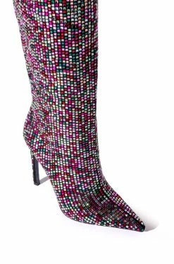 AZALEA WANG IZZY EMBELLISHED BOOT IN MULTI -AKIRA Sales Shop azalea wang izzy embellished boot in multi multi 5 5