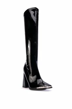 AZALEA WANG JAZZY PATENT KNEE HIGH BOOT IN BLACK -AKIRA Sales Shop azalea wang jazzy patent knee high boot in black black 3 3