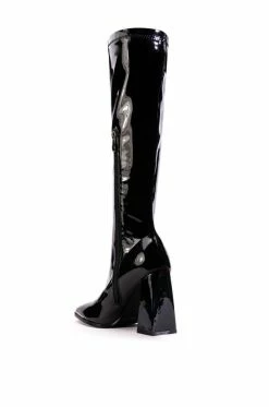 AZALEA WANG JAZZY PATENT KNEE HIGH BOOT IN BLACK -AKIRA Sales Shop azalea wang jazzy patent knee high boot in black black 4 4