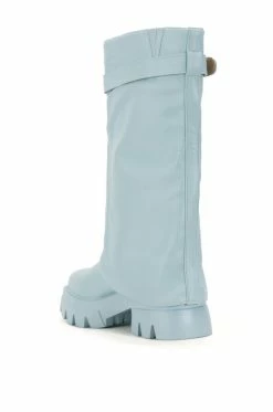AZALEA WANG JET FOLD OVER FLATFORM BOOT IN BLUE -AKIRA Sales Shop azalea wang jet fold over flatform boot in blue blue 4 4