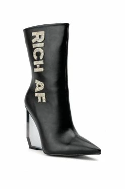 AZALEA WANG LAVISH RHINESTONE WEDGE BOOTIE IN BLACK -AKIRA Sales Shop azalea wang lavish rhinestone wedge bootie in black black 3 3