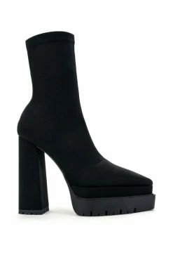 Alternative view of AZALEA WANG LEAH CHUNKY BOOTIE IN BLACK