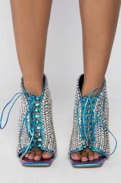 Alternative view of AZALEA WANG LIGHT IT UP STILETTO BOOTIE IN SILVER