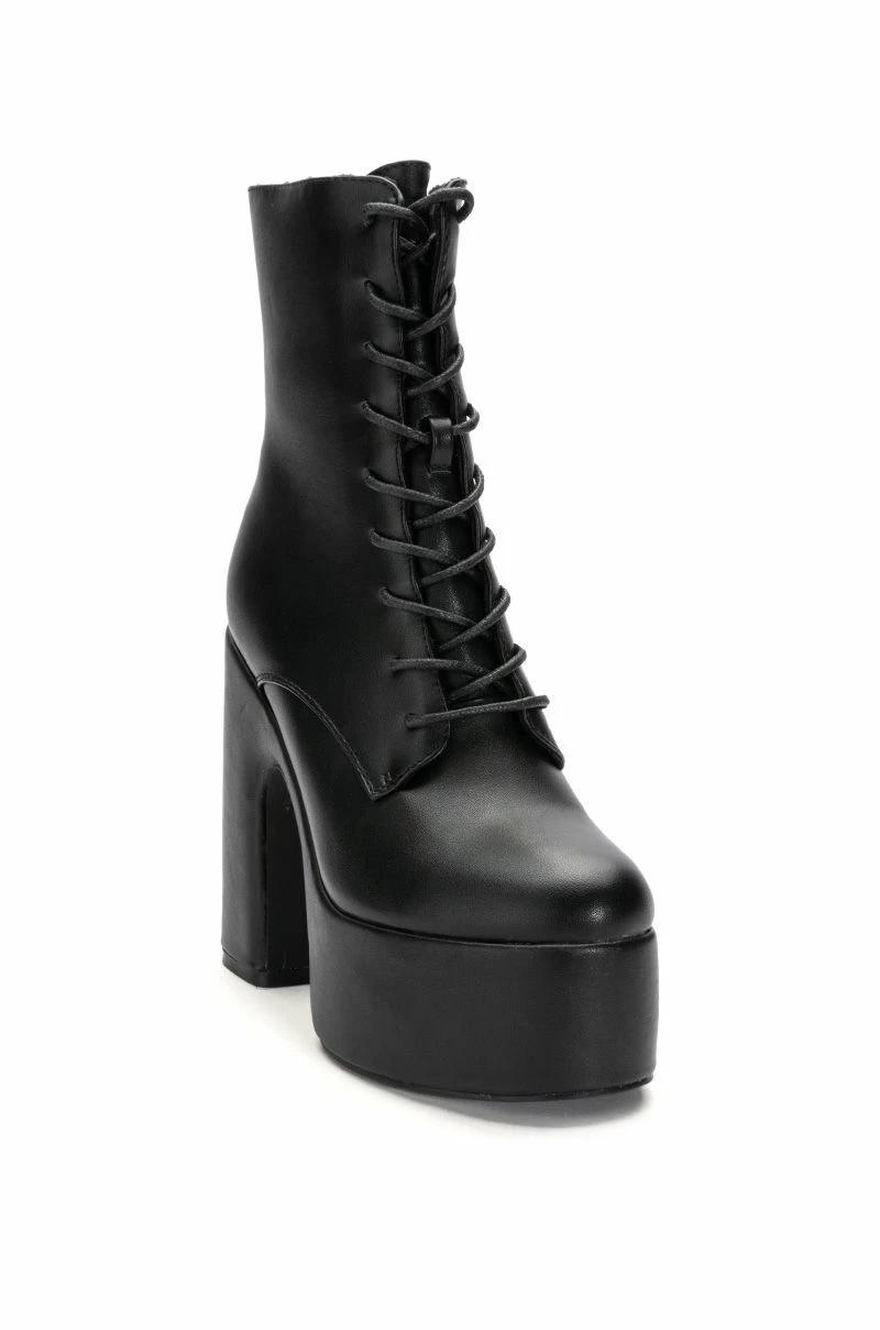 AZALEA WANG MAKE IT HAPPEN PU CHUNKY HEEL PLATFORM BOOTIE IN BLACK 5 AZALEA WANG MAKE IT HAPPEN PU CHUNKY HEEL PLATFORM BOOTIE IN BLACK - Image 3