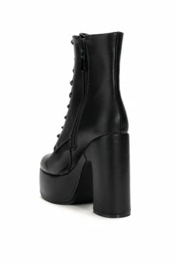 AZALEA WANG MAKE IT HAPPEN PU CHUNKY HEEL PLATFORM BOOTIE IN BLACK 10 AZALEA WANG MAKE IT HAPPEN PU CHUNKY HEEL PLATFORM BOOTIE IN BLACK -AKIRA Sales Shop azalea wang make it happen pu chunky heel platform bootie in black black 4 4 c1