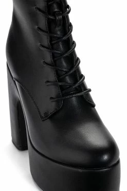 AZALEA WANG MAKE IT HAPPEN PU CHUNKY HEEL PLATFORM BOOTIE IN BLACK 11 AZALEA WANG MAKE IT HAPPEN PU CHUNKY HEEL PLATFORM BOOTIE IN BLACK -AKIRA Sales Shop azalea wang make it happen pu chunky heel platform bootie in black black 5 5 c1