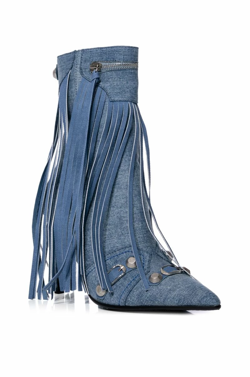 AZALEA WANG MARCELINA DENIM STILETTO BOOTIE - Image 2