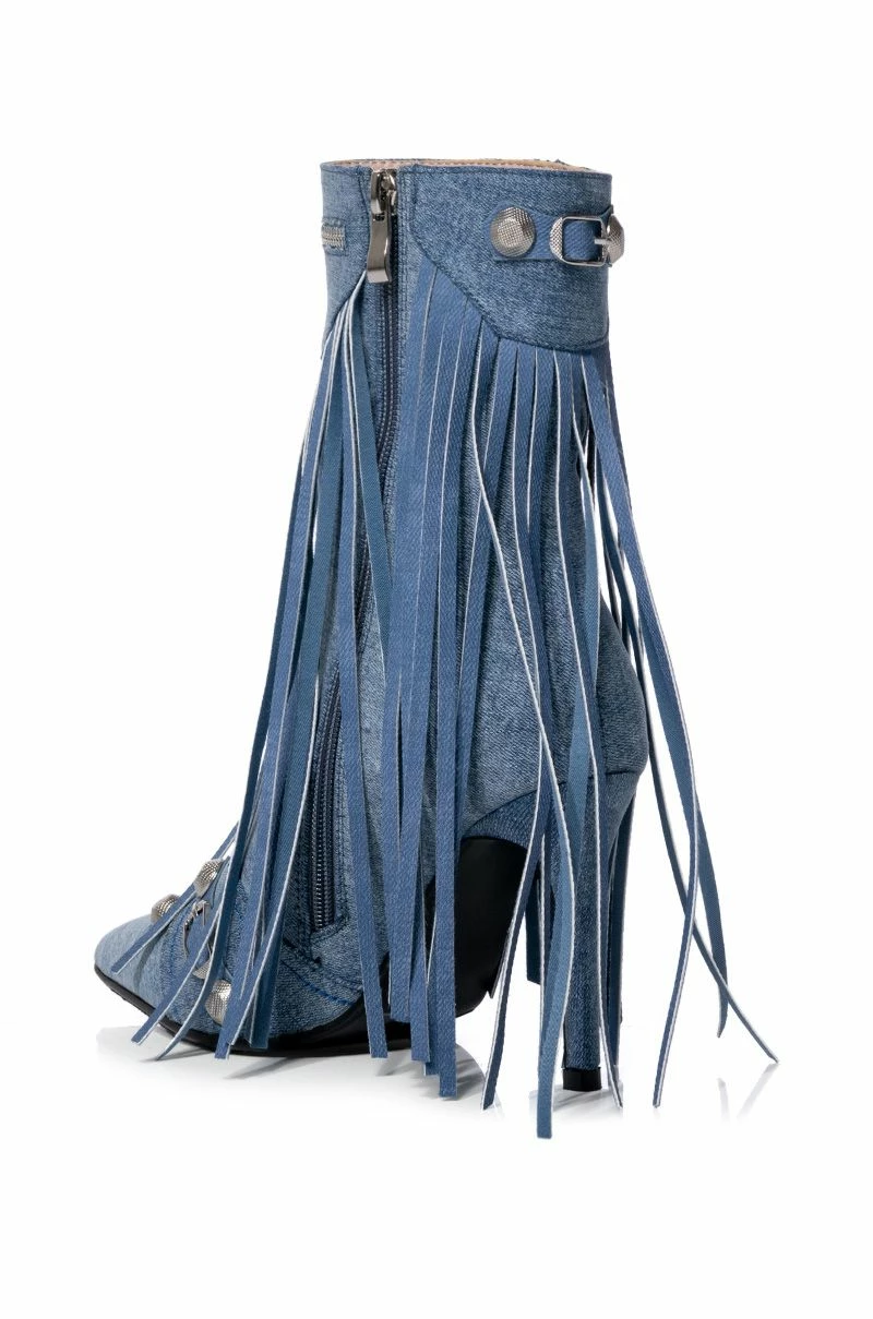 AZALEA WANG MARCELINA DENIM STILETTO BOOTIE - Image 3